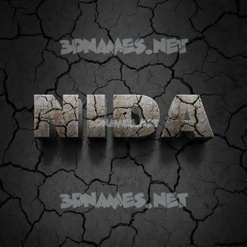 nida in Cracked Stone style - 3D name wallpaper