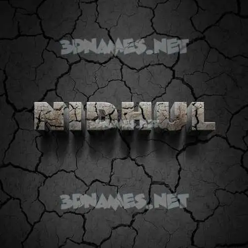 nidhul in Cracked Stone style - 3D name wallpaper