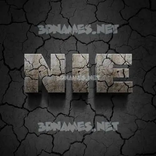 nie in Cracked Stone style - 3D name wallpaper nie in Cracked Stone style - 3D name wallpaper