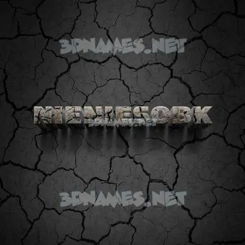 nieniesobk in Cracked Stone style - 3D name wallpaper