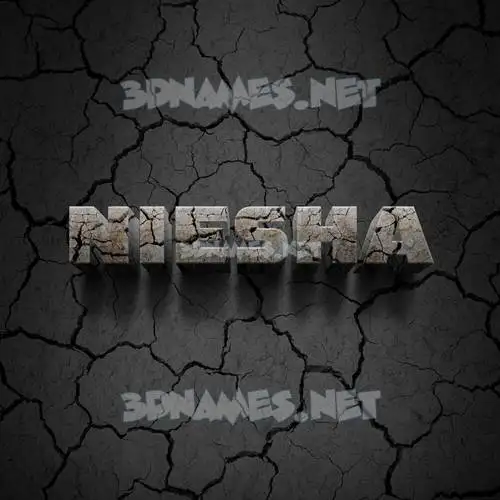 niesha in Cracked Stone style - 3D name wallpaper