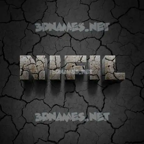 nifil in Cracked Stone style - 3D name wallpaper