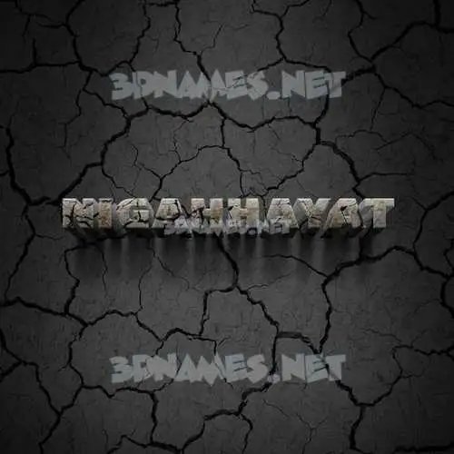 nigahhayat in Cracked Stone style - 3D name wallpaper