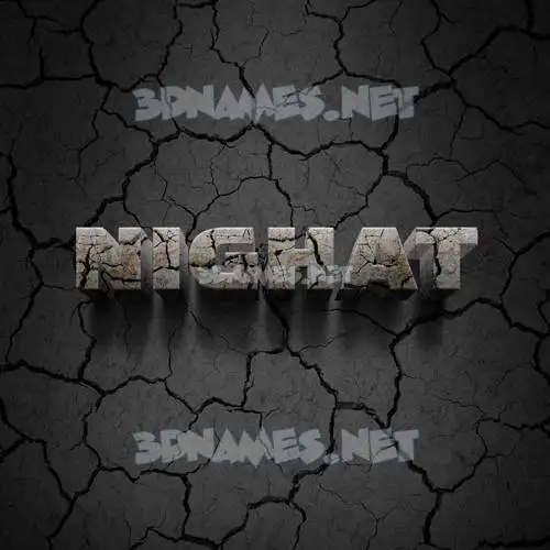 nighat in Cracked Stone style - 3D name wallpaper