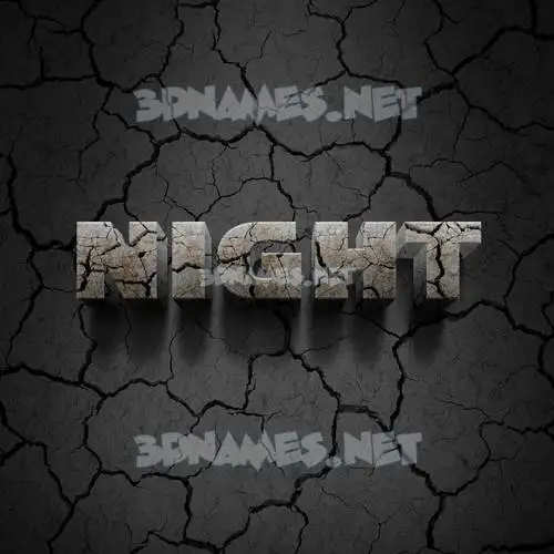 night in Cracked Stone style - 3D name wallpaper