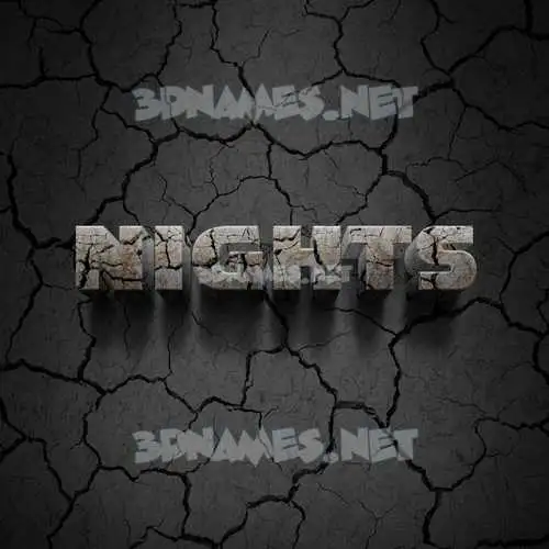 nights in Cracked Stone style - 3D name wallpaper