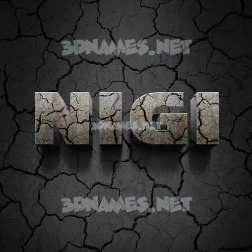 nigi in Cracked Stone style - 3D name wallpaper