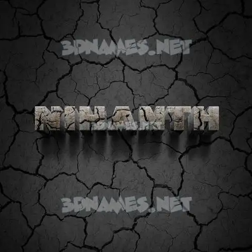 nihanth in Cracked Stone style - 3D name wallpaper