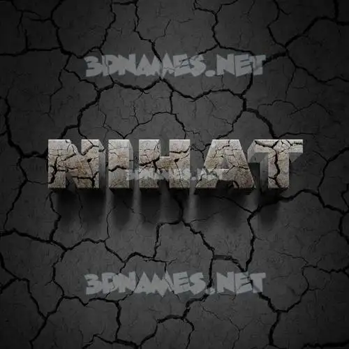 nihat in Cracked Stone style - 3D name wallpaper