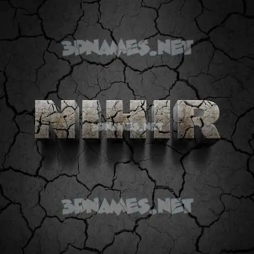 nihir in Cracked Stone style - 3D name wallpaper
