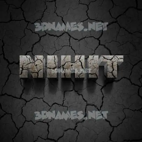 nihit in Cracked Stone style - 3D name wallpaper