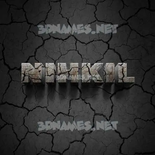 nihkil in Cracked Stone style - 3D name wallpaper