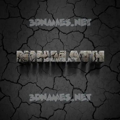 nihmath in Cracked Stone style - 3D name wallpaper