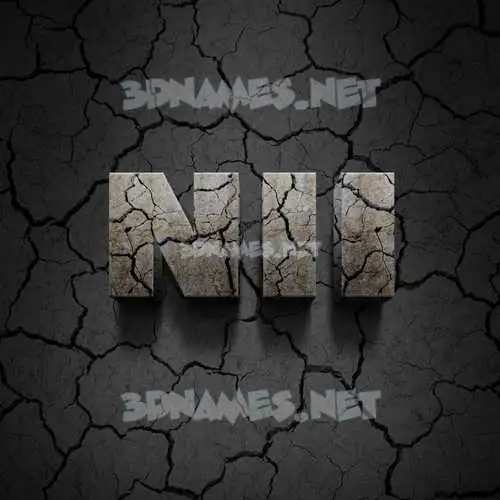 nii in Cracked Stone style - 3D name wallpaper