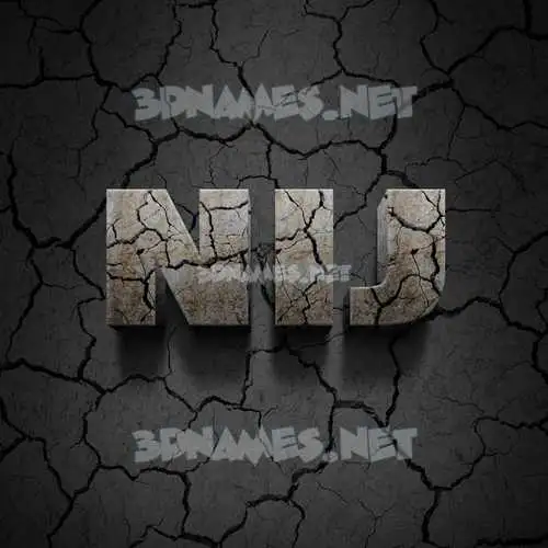 nij in Cracked Stone style - 3D name wallpaper