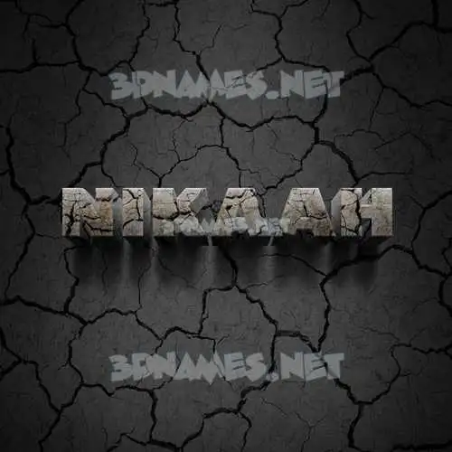 nikaah in Cracked Stone style - 3D name wallpaper