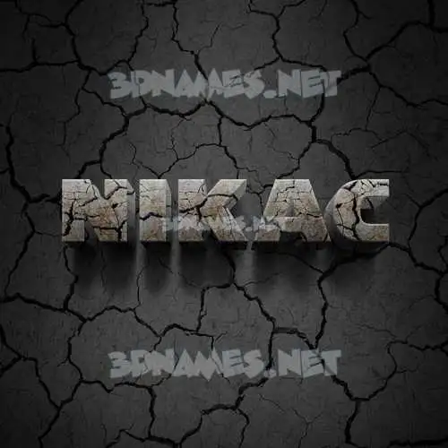 nikac in Cracked Stone style - 3D name wallpaper
