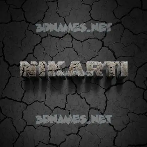 nikarti in Cracked Stone style - 3D name wallpaper