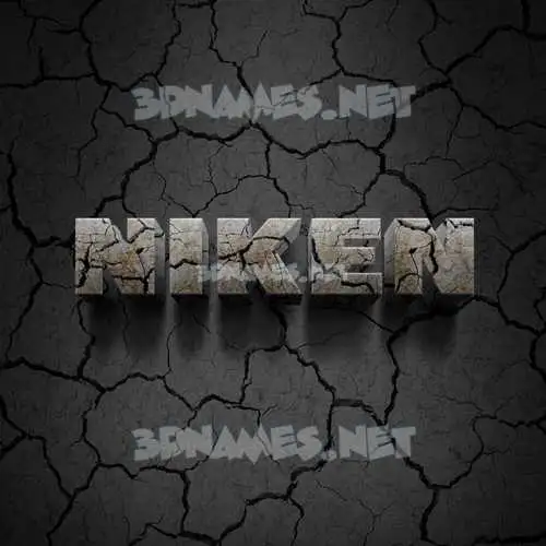 niken in Cracked Stone style - 3D name wallpaper