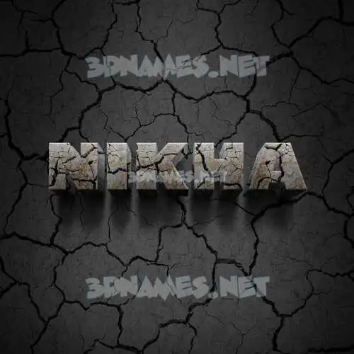 nikha in Cracked Stone style - 3D name wallpaper