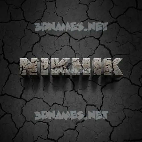 nikhik in Cracked Stone style - 3D name wallpaper