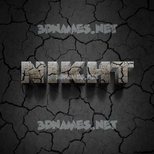 nikht in Cracked Stone style - 3D name wallpaper nikht in Cracked Stone style - 3D name wallpaper