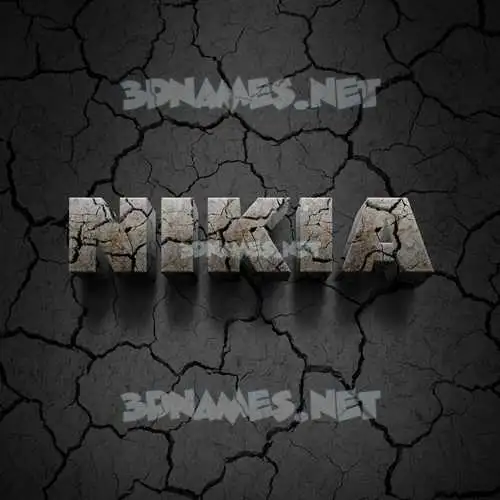 nikia in Cracked Stone style - 3D name wallpaper