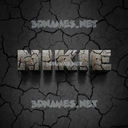 nikie in Cracked Stone style - 3D name wallpaper