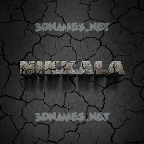 nikkala in Cracked Stone style - 3D name wallpaper