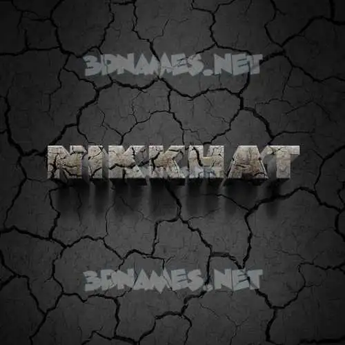 nikkhat in Cracked Stone style - 3D name wallpaper