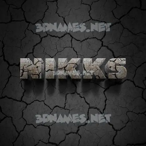 nikks in Cracked Stone style - 3D name wallpaper