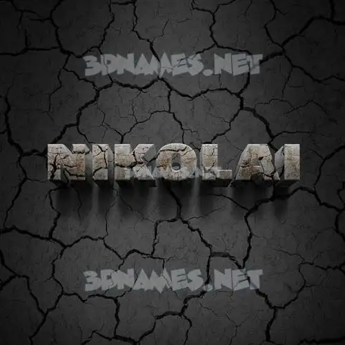 nikolai in Cracked Stone style - 3D name wallpaper