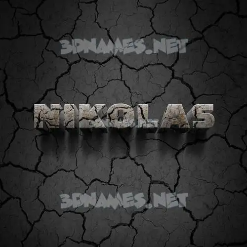 nikolas in Cracked Stone style - 3D name wallpaper nikolas in Cracked Stone style - 3D name wallpaper
