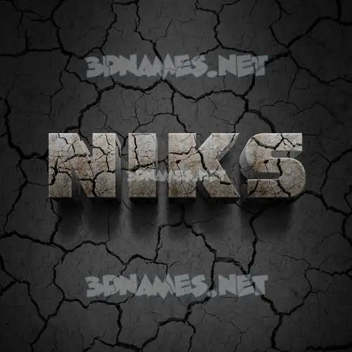niks in Cracked Stone style - 3D name wallpaper