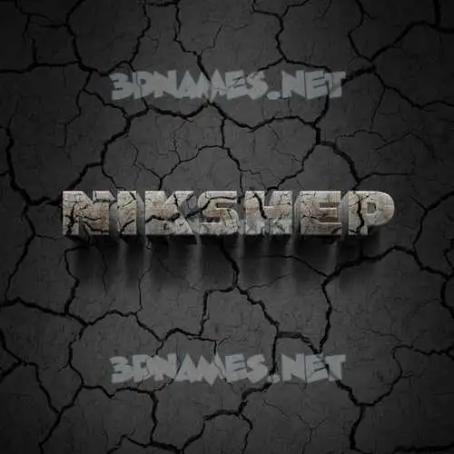 nikshep in Cracked Stone style - 3D name wallpaper