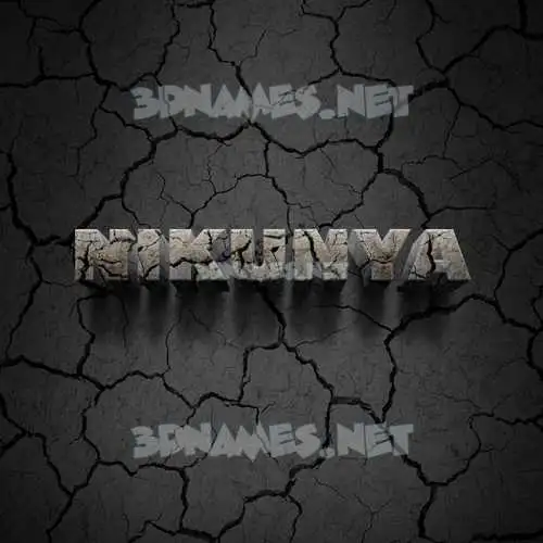nikunya in Cracked Stone style - 3D name wallpaper