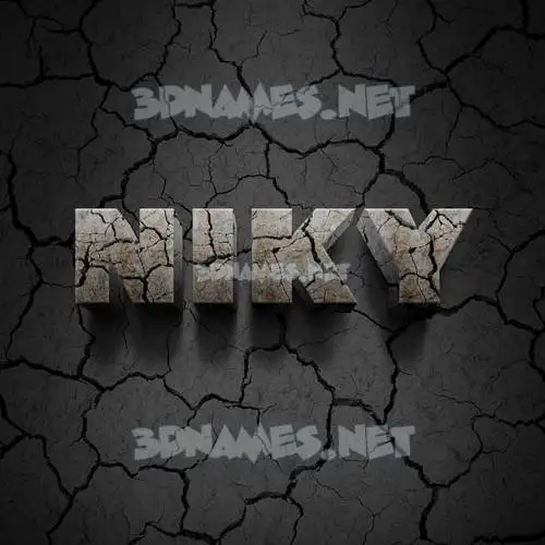 niky in Cracked Stone style - 3D name wallpaper