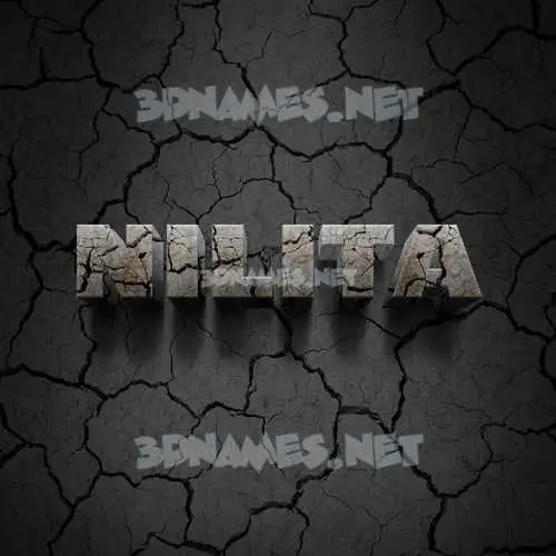 nilita in Cracked Stone style - 3D name wallpaper