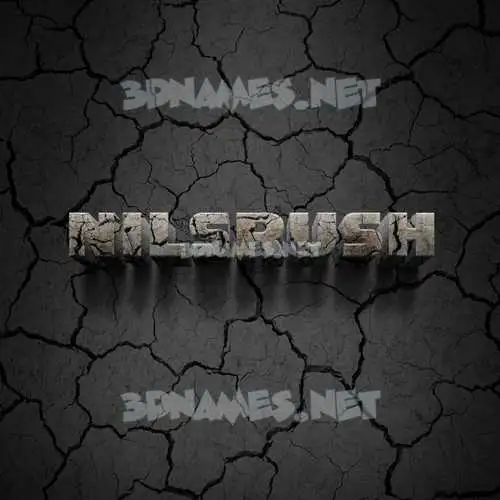 nilsrush in Cracked Stone style - 3D name wallpaper