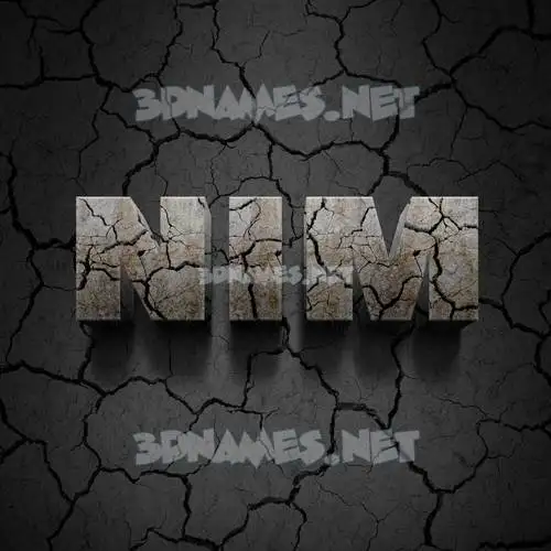 nim in Cracked Stone style - 3D name wallpaper