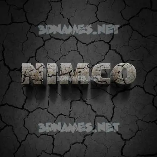 nimco in Cracked Stone style - 3D name wallpaper