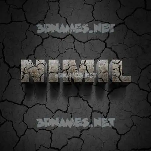 nimil in Cracked Stone style - 3D name wallpaper nimil in Cracked Stone style - 3D name wallpaper