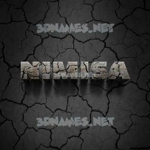 nimisa in Cracked Stone style - 3D name wallpaper