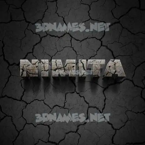 nimita in Cracked Stone style - 3D name wallpaper