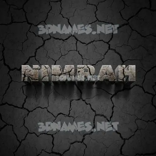 nimrah in Cracked Stone style - 3D name wallpaper