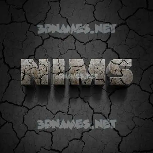 nims in Cracked Stone style - 3D name wallpaper