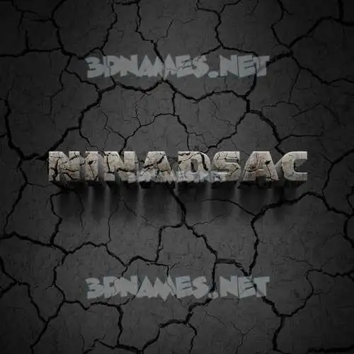 ninadsac in Cracked Stone style - 3D name wallpaper