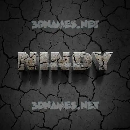 nindy in Cracked Stone style - 3D name wallpaper