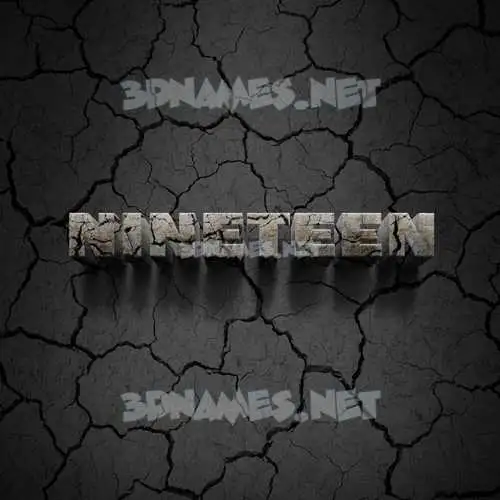 nineteen in Cracked Stone style - 3D name wallpaper nineteen in Cracked Stone style - 3D name wallpaper