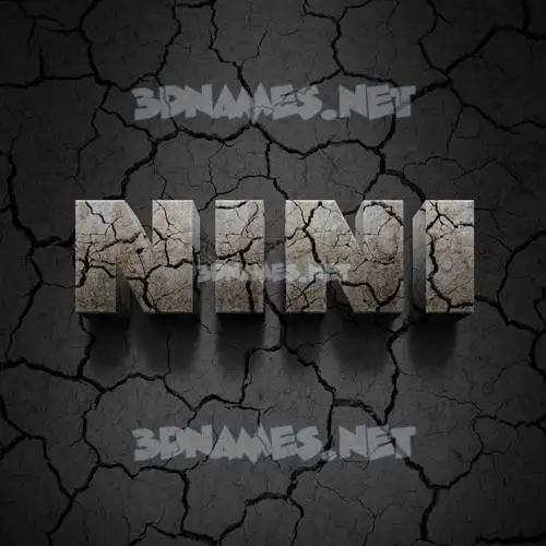 nini in Cracked Stone style - 3D name wallpaper nini in Cracked Stone style - 3D name wallpaper